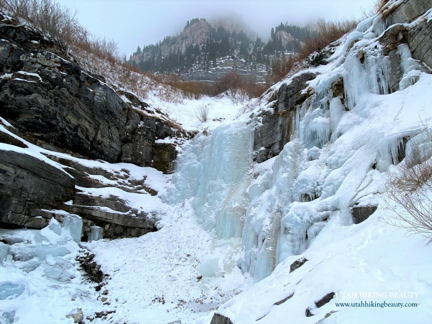 Timpanogos Falls In Winter Utah Hiking Beauty Timpanogos Falls In Winter Utah Hiking Beauty